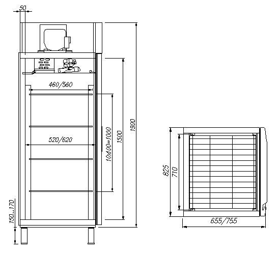 Шкаф холодильный carboma r700 inox